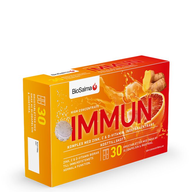 Immun C+D-vitamin Zink 30 brustabletter Immun C + D-vitamin sink 30 brusetabletter