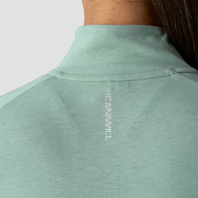 Define Cropped 1/4 Zip Adjustable, Light Moss, L  Define Kort 1/4 Zip Genser Lys Mosegrønn