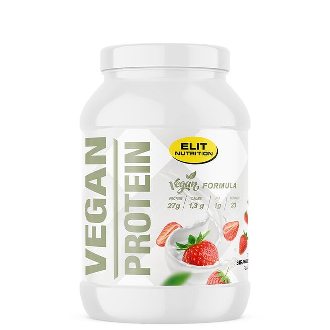 ELIT VEGAN Protein Laktosfri, 750 g, Strawberry ELIT VEGAN Protein Laktosefritt proteinpulver 750 g Strawberry