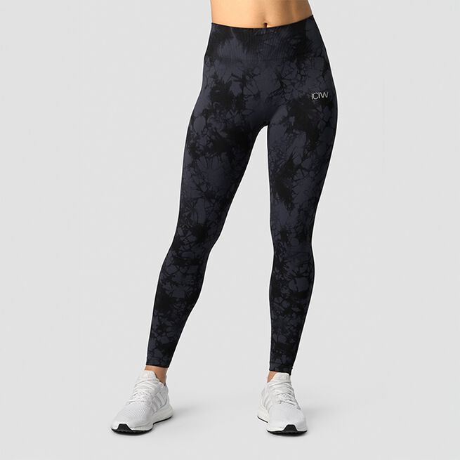 Define Seamless Tie Dye Tights, Midnight, L Define Treningstights Svart