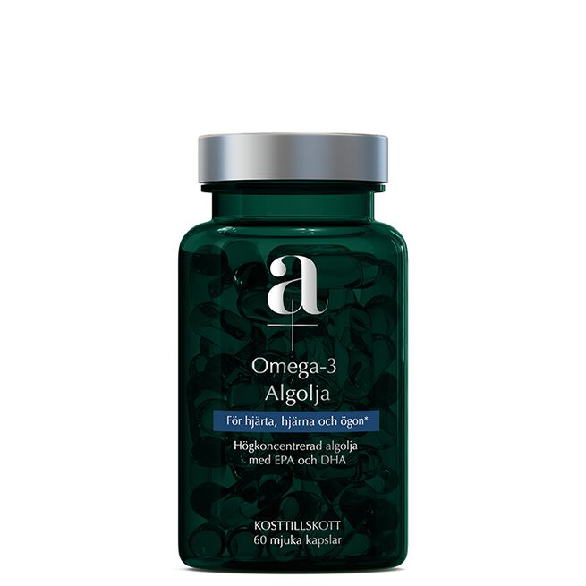 Alpha Plus Omega-3 Algolja 60 mjuka kapslar Omega-3 algeolje 60 myke kapsler
