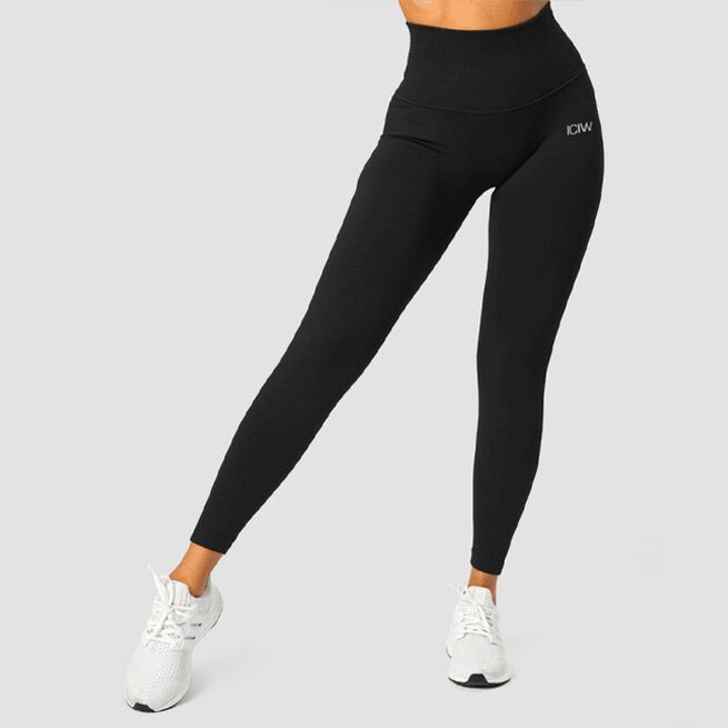 Ribbed Define Seamless Pocket Tights Black Ribbed Define Seamless Pocket Tights Svart