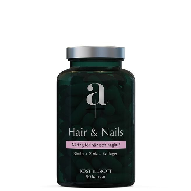 Hair & Nails 90 kapslar Hår & Negler Biotin Sink Kollagen 90 kapsler