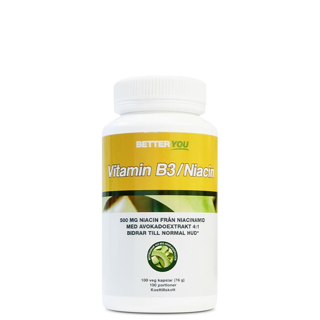 Better You Vitamin B3 Niacin 100 kapslar Vitamin B3 Niacin 100 Kapsler