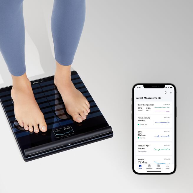 Withings Body Scan, Black  Body Scan Diagnostisk Personvekt Svart