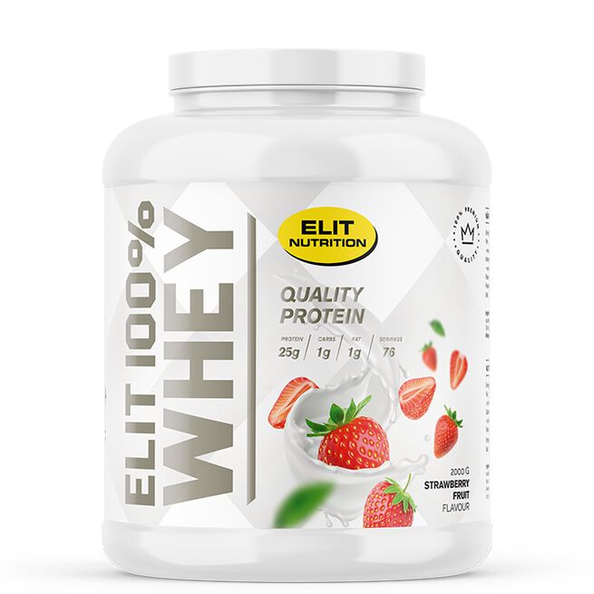ELIT 100% Whey, 2000 g, Strawberry Fruit  ELIT 100% Whey Myseprotein 2000 g Strawberry Fruit