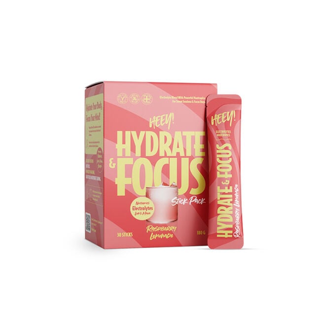 Hydrate & Focus Elektrolyter, Raspberry Lemonade, Stick Pack 30 Hydrate & Focus Elektrolyter, Raspberry Lemonade, Stick Pack 30 Rasberry Lemonade