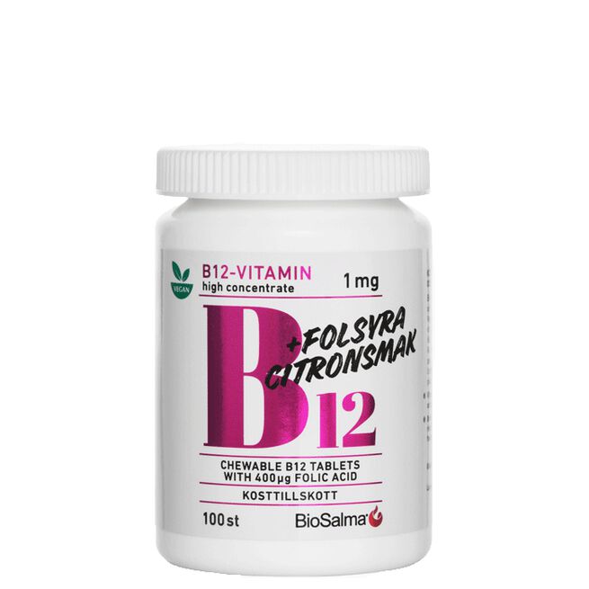 B12 Vitamin 1mg + Folsyra 100 tabletter B12 Vitamin 1mg + Folsyra 100 tabletter