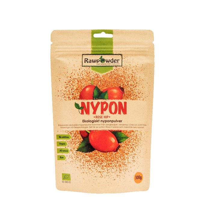 Økologisk Rosehip Pulver, 300 g Økologisk Rosehip Pulver 300 g