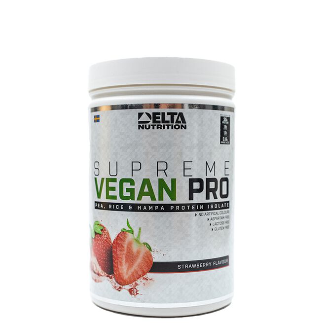Supreme Vegan PRO, 900 g, Strawberry Supreme Vegan PRO Vegansk Proteinpulver 900 g Strawberry