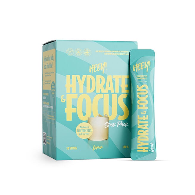 Hydrate & Focus Elektrolyter + Lions Mane Citron 30 Stick Pack Hydrate & Focus Elektrolytter + Lions Mane Sitron 30 Stick Pack