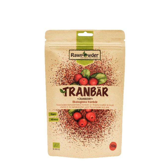 Økologisk Tranebær, 250 g Økologisk Tranebær 250 g Tranbär