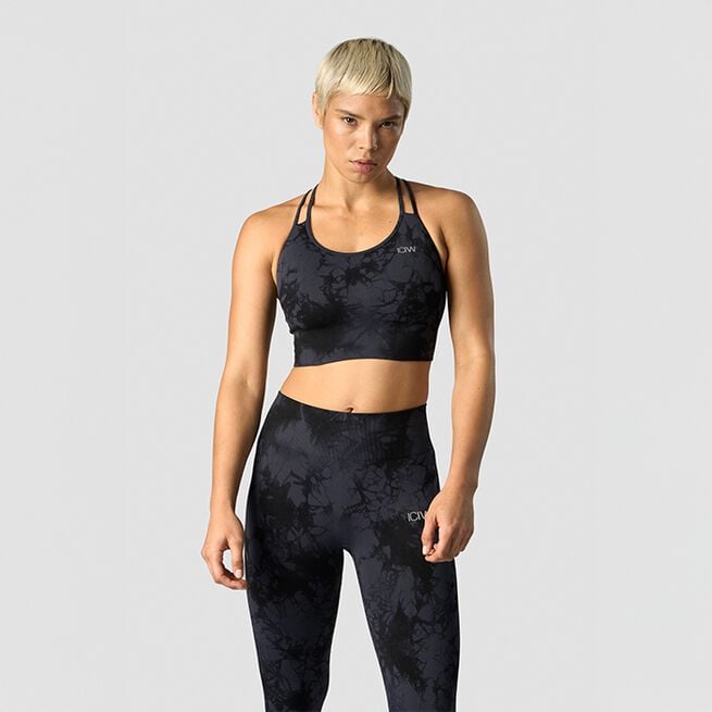 Define Seamless Tie Dye Sports Bra, Midnight, L Define Seamless Tie Dye Sport-BH Svart
