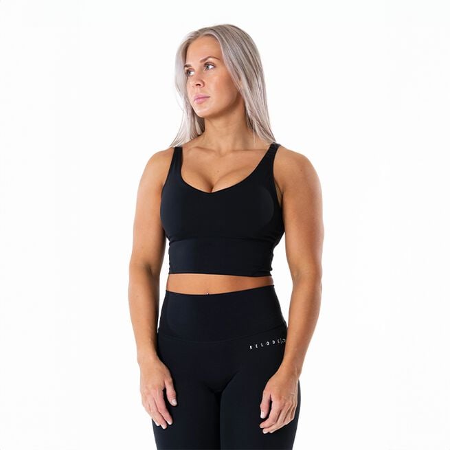 Relode Core V-Top, Svart, M  Core V-hals Linne Svart