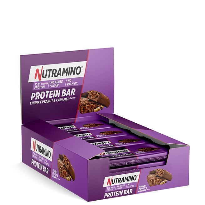 12 x Nutramino Proteinbar, 55 g, Chunky Peanut & Caramel 12 x Proteinbar 55 g Chunky Peanut & Caramel Chunky Peanut & Caramel