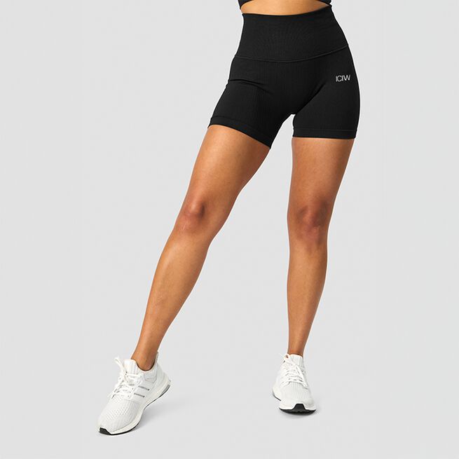 Ribbed Define Seamless Pocket Shorts, Black, L  Ribbed Define Seamless Pocket Shorts, Black