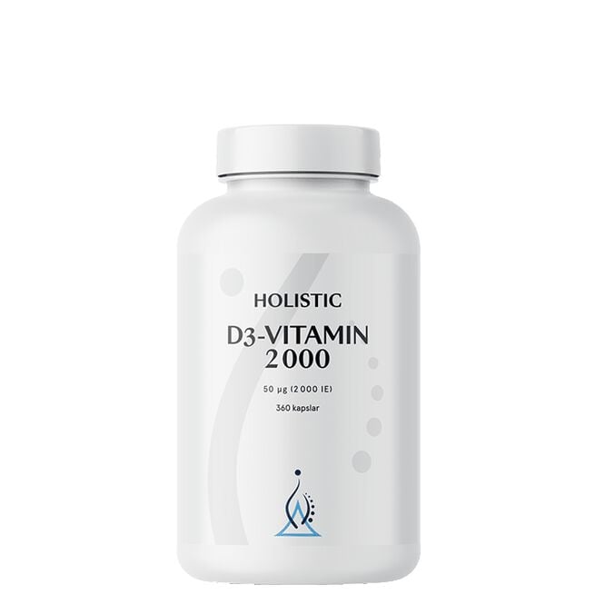 Holistic D3-vitamin 2000IE, 360 kapslar Vitamin D3 2000 IE 360 kapsler