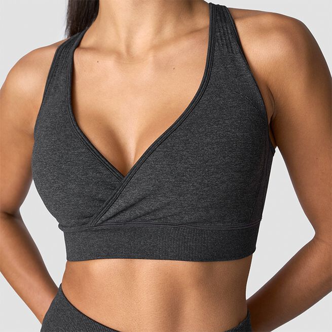 Soft Seamless Adjustable Sports Bra, Graphite Melange, L  Soft Seamless Justerbar Sports-BH Grå