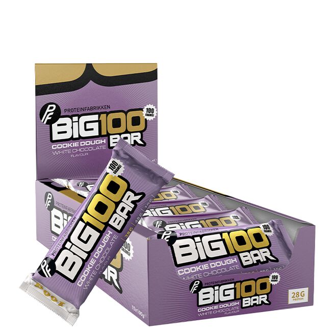 15 x Big 100 Protein Bar 100g Cookie Dough white chocolate 15 x Big 100 Proteinbar 100 g Cookie Dough (NEW!)