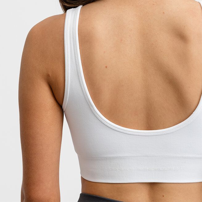 Seamless Deep V Bra, White, XS  Sport-BH Hvit