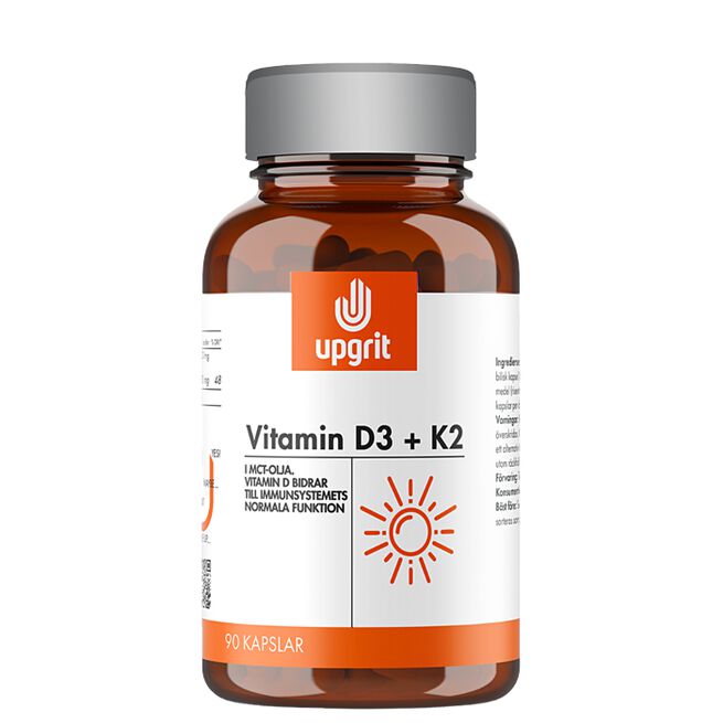 Vitamin D3 + K2 90 st Upgrit Vitamin D3 + K2 90 kapsler