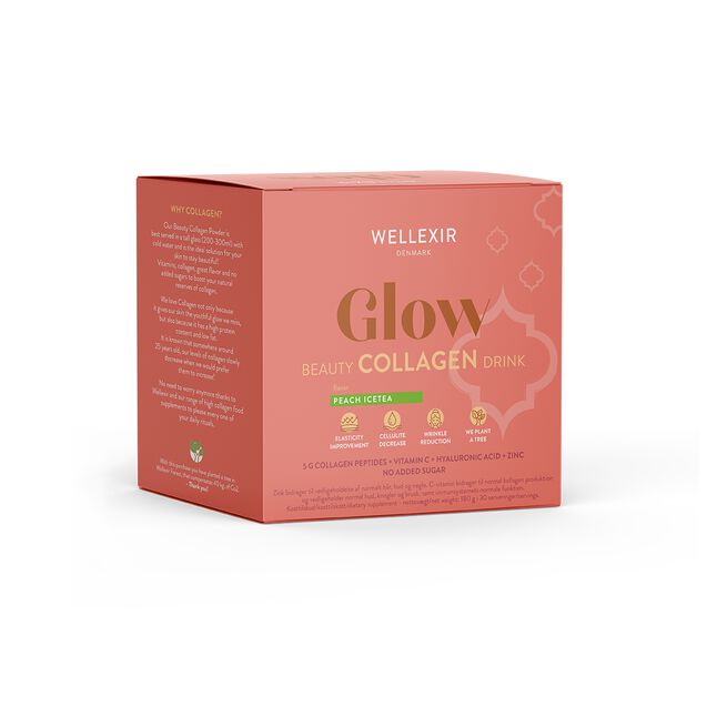 Wellexir Glow Beauty Drink Peach Ice Tea 30 st Glow Beauty Drikk Fersken Iste 30 stk