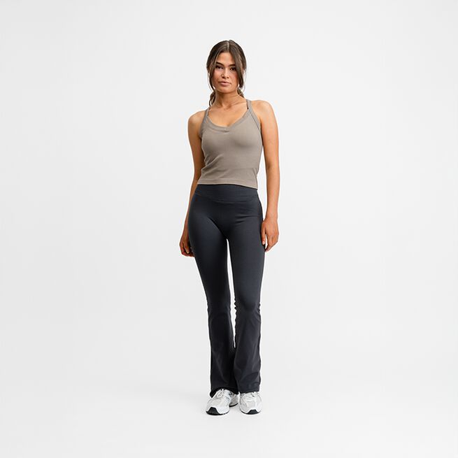 Ribbed Sports Tank Top, Almond, XS  Treningslinne Beige