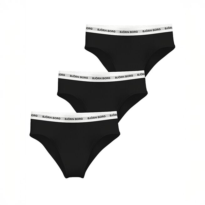 Logo Highwaist Brief 3p, Svart, L Logo Highwaist Briefs 3-pk Svart