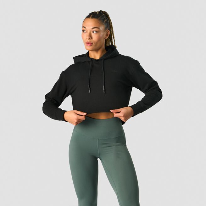 Stride Cropped Hoodie, Black, S Stride Cropped Hoodie, Black