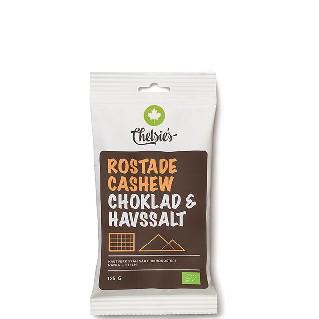 Rostade Cashewnötter Choklad Och Havssalt 125 g  Ristede Cashewnøtter Sjokolade og Havsalt 125 g