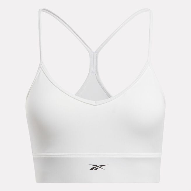 ID Train Tri-Back Bra, White, L ID Train Knit Sports-BH Blå