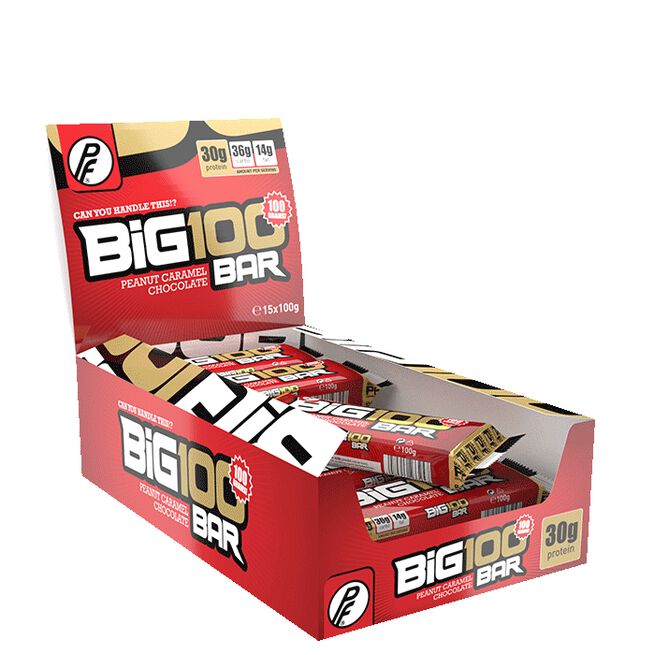 15 x Big 100 Protein Bar 1x100g Peanøtt Karamell Sjokolade 15 x Big 100 Proteinbar 100 g Peanøtt Karamell Sjokolade