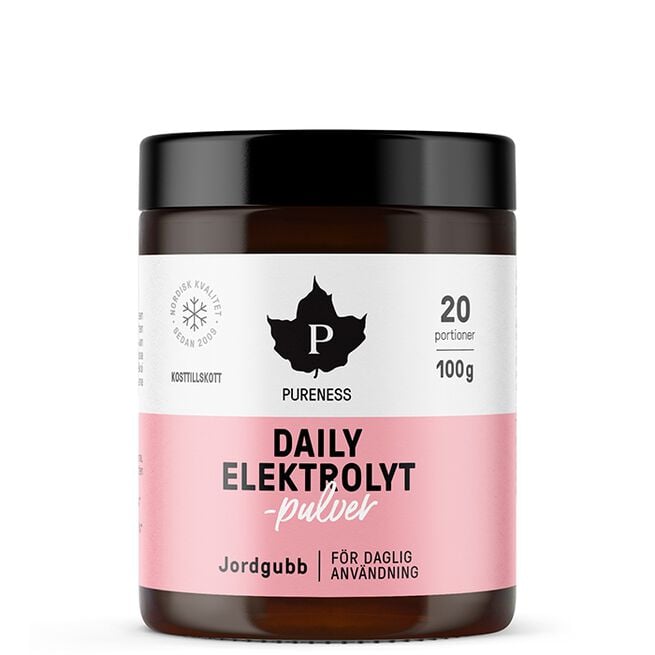 Pureness Daily Elektrolytpulver Jordgubb 100 g Daily Elektrolyttpulver Jordbær 100 g