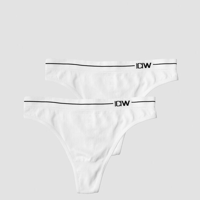 ICANIWILL Everyday Seamless Thong 2-pack, White Everyday Seamless Thong 2-pack, White