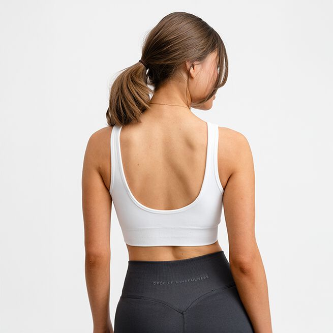 Seamless Deep V Bra, White, XS  Sport-BH Hvit