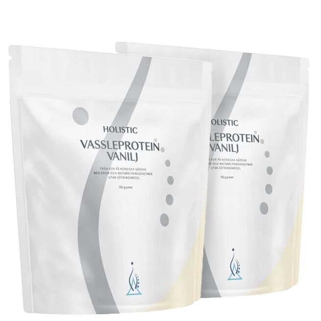 2 x Holistic Vassleprotein 750 g Vanilj 2 x Holistic Vassleprotein 750 g Vanilj