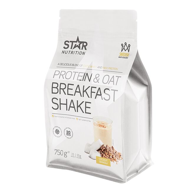 Protein & Oat Breakfast Shake, Coconut/Granola, 750 g Protein & Oat Breakfast Shake, Coconut/Granola, 750 g Kort holdbarhet Coconut/Granola