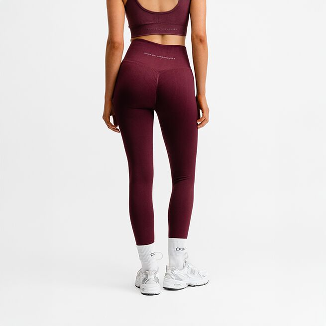 Seamless Scrunch Tights, Redwood, XS  Treningstights Rødbrun