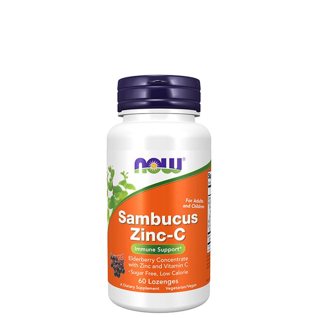 NOW Foods Sambucus Zink+C 60 pastiller Sambucus Zink+C 60 sugetabletter