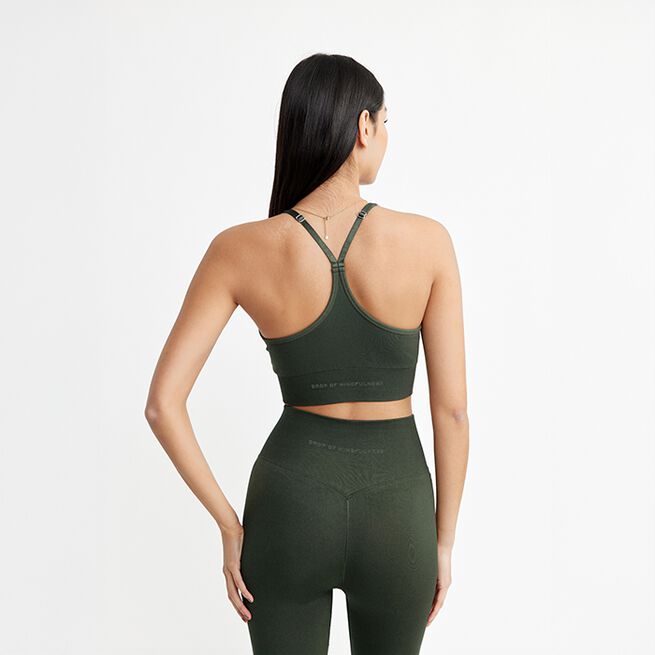 Signature V-Shape Bra, Dark Green, XS  Sport-BH Mørkgrønn