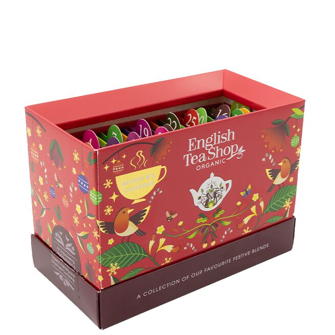 Adventskalender Box röd 25 tepåsar, 13 smaker Te Adventskalender 13 smaker