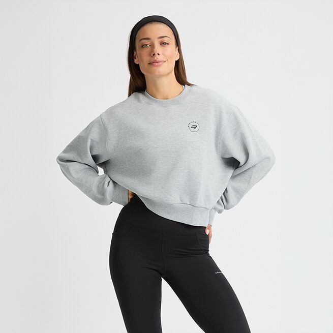 Soft Sweatshirt, Grey Melange, L  Collegegenser Grå