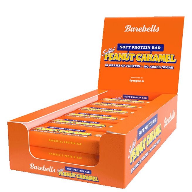 12 x Barebells Soft Bar, 55 g, Salted Peanut Caramel 12 x Barebells Proteinbar 55 g Soft Salted Peanut Caramel