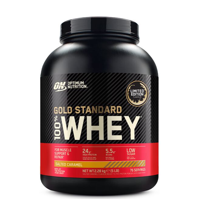 Optimum Nutrition, Gold Standard Whey, 2273 gram Salted Caramel 100% Whey Gold Standard Myseprotein 2273 g Rocky Road - NEW
