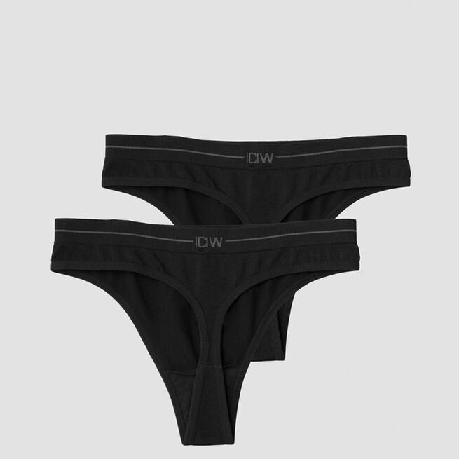 Everyday Seamless Thong 2-pack, Black, L  Everyday Seamless Thong 2-pack, Black