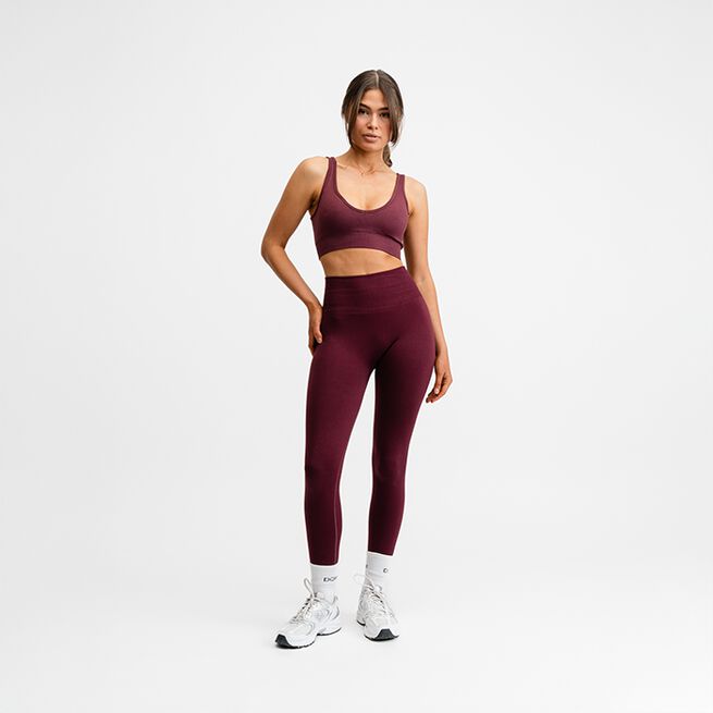 Seamless Scrunch Tights, Redwood, XS  Treningstights Rødbrun