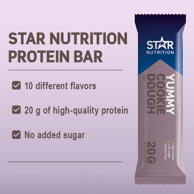 12 x Star Nutrition Protein Bar 55 g Cookie Dough  12 x Proteinbar 55 g Cookie Dough