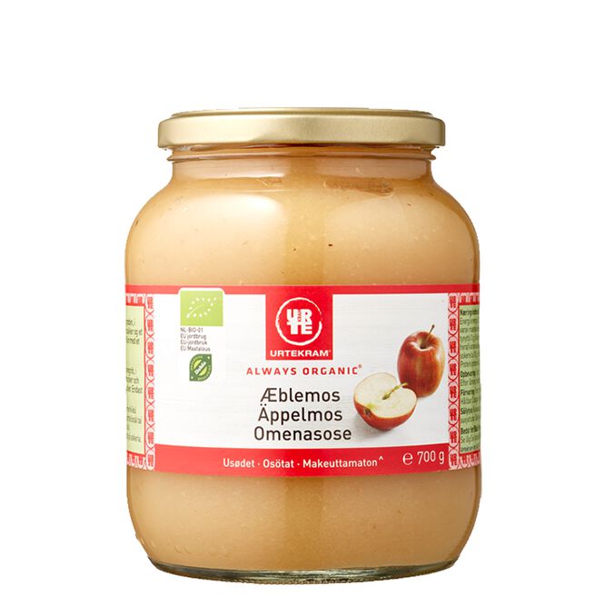 Osötad Äppelmos Urtekram Eplemos Usøtet 700 g Äpple