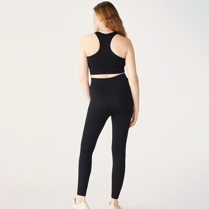Maternity Seamless Rib Tights, Black