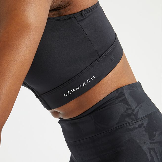 Röhnisch Essential Zip Sportsbra, Black Essential Zip Sports-bh Svart